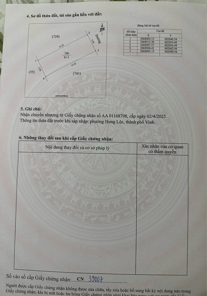 Đất nền Hưng Lộc, Vinh 81,3m² giá 1,85 tỷ - Pháp lý rõ ràng!