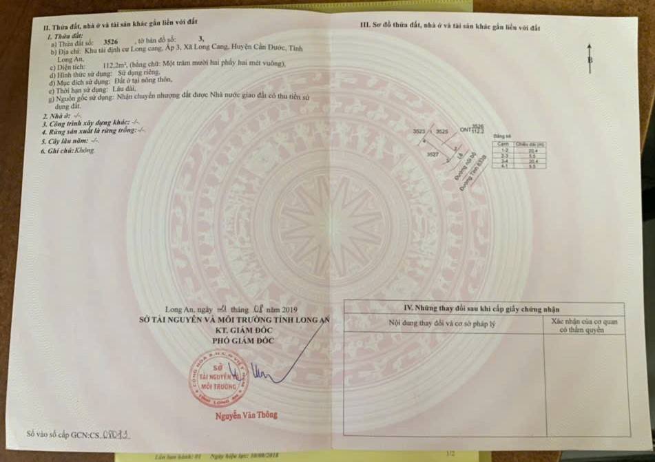 Đất thổ cư mặt tiền nhựa 833B KDC Long Cang 112m² giá 2.7 tỷ - Đầu tư sinh lời ngay!