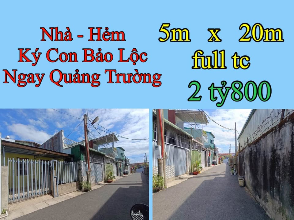 Nhà cấp 4 hẻm Ký Con, Bảo Lộc 100m² giá 2.8 tỷ - Hẻm ô tô tránh nhau