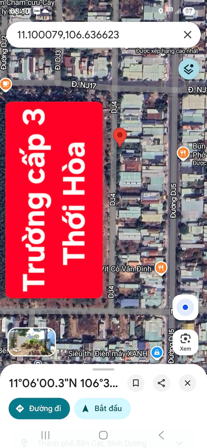 Đất nền đường DJ4 Bến Cát 150m² giá 2 tỷ - Kinh doanh sầm uất!