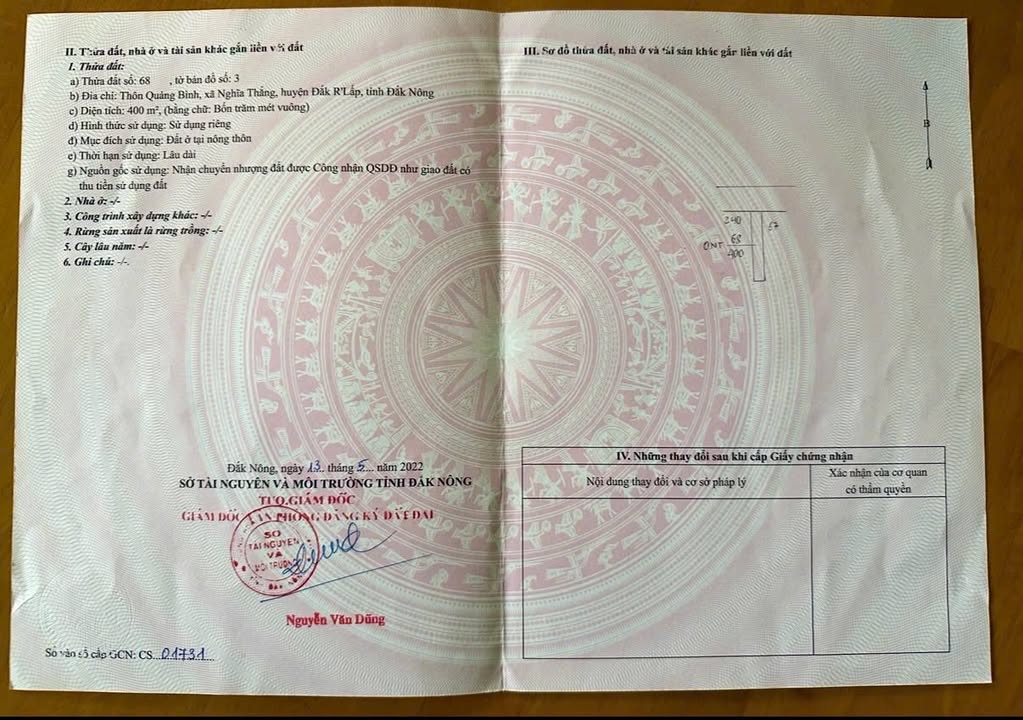 Đất thổ cư 400m² tại thôn Quảng Bình, Lâm Hà - Giá chỉ 52 tỷ!