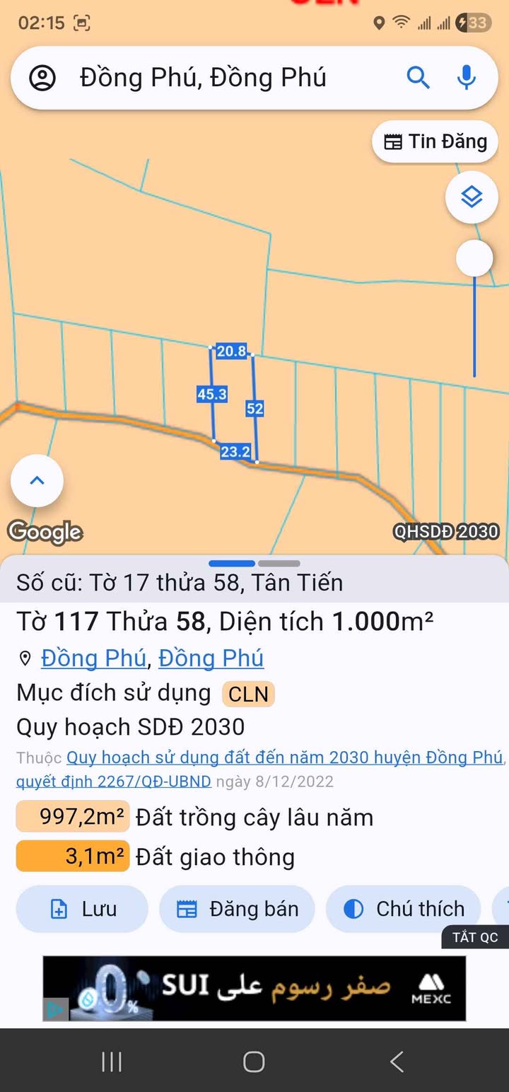 Đất vườn 1000m² tại Tân Tiến, Đồng Phú giá chỉ từ 600 triệu - Cơ hội đầu tư hấp dẫn!