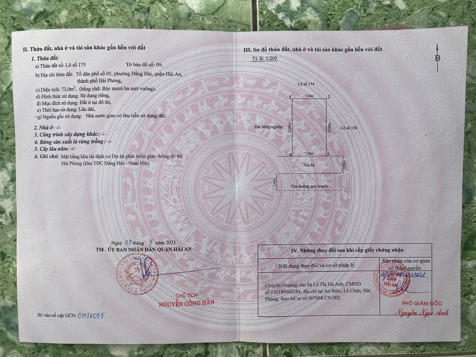 Lô đất TDC Đường Dứa, Hải An 73m² giá 4.745 tỷ - Đường ô tô tránh nhau thoải mái!