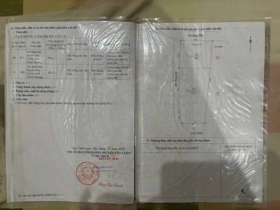 Đất nền Bình Mỹ, Bắc Tân Uyên 1302m² giá 4 tỷ - Đầu tư sinh lời ngay!