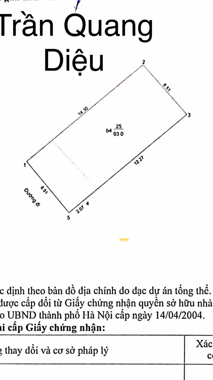 Nhà phố Trần Quang Diệu, Đống Đa 95m² giá thỏa thuận - Mặt tiền rộng, ô tô tránh nhau!