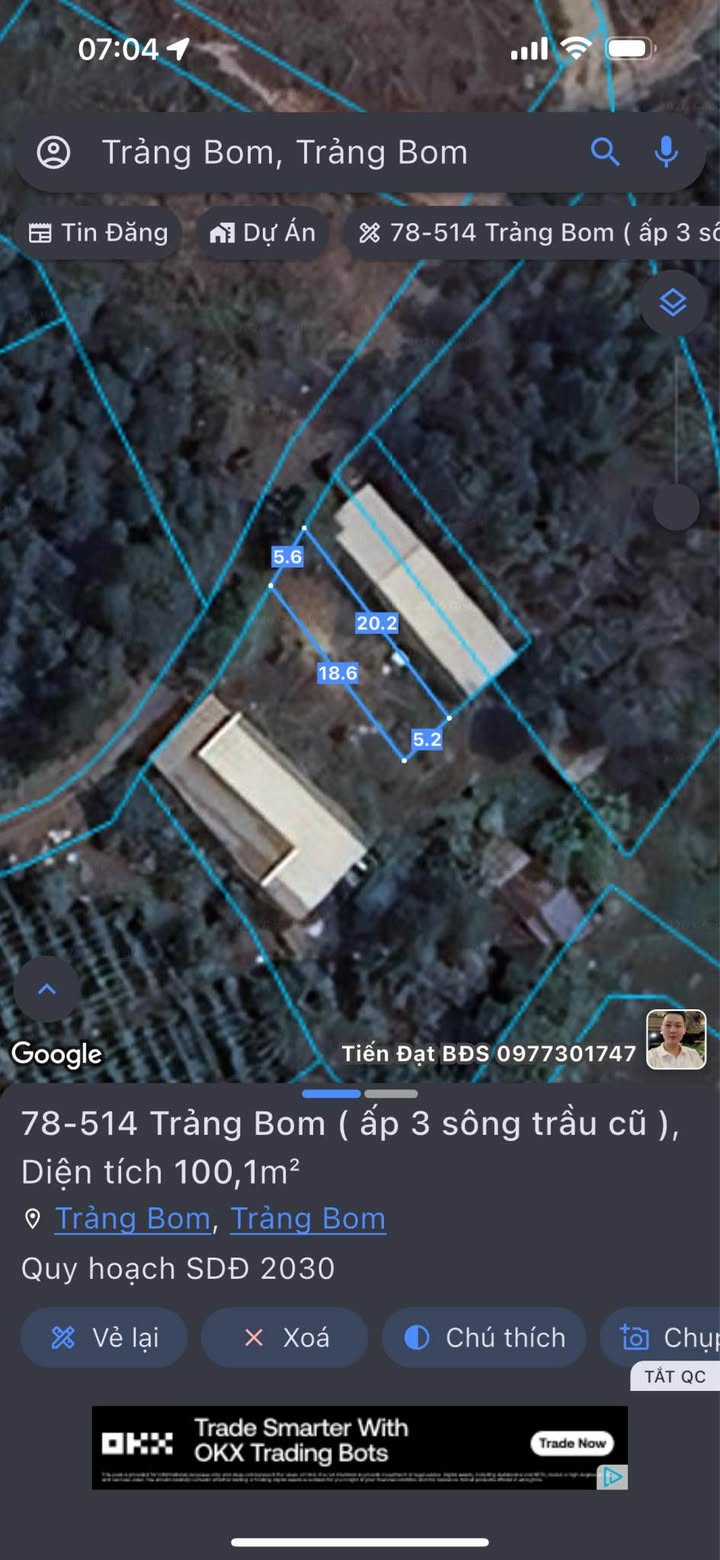 Đất thổ cư Sông Trầu, Trảng Bom 100m² giá 399 triệu - Sổ đỏ chính chủ!