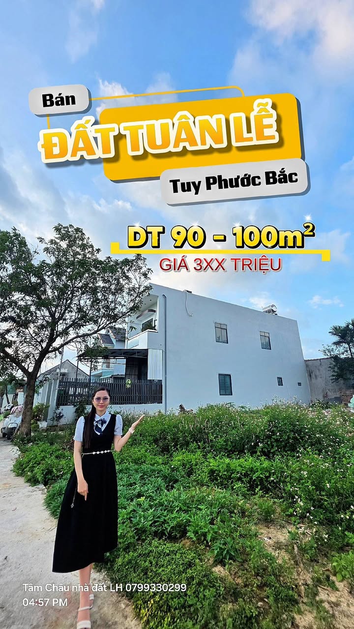 Đất thổ cư Tuân Lễ, Tuy Phước 95m² giá 300 triệu - Sổ hồng chính chủ!