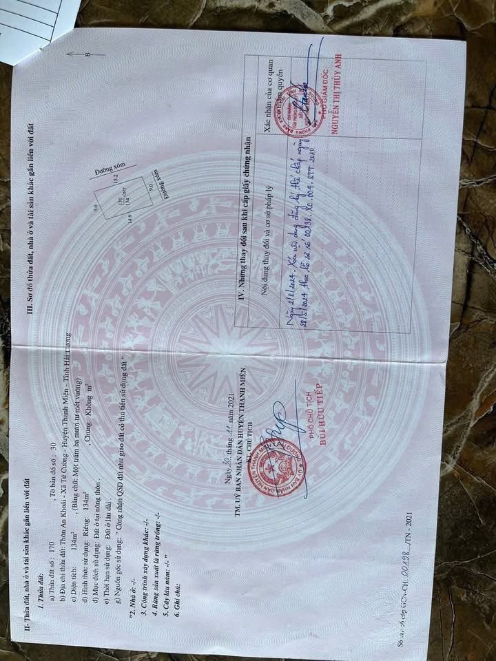 Đất nền An Nghiệp, Thanh Miện 134m² - Sổ đỏ chính chủ, giá tốt!