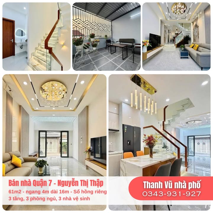 Nhà 3 tầng Quận 7 61m² giá 6 tỷ - Gần Lotte, an ninh tốt!