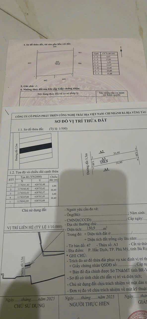 Đất nền tại khu phố Suối Nhum, Phường Hắc Dịch, 150m² chỉ 330 triệu - Đầu tư sinh lời ngay!