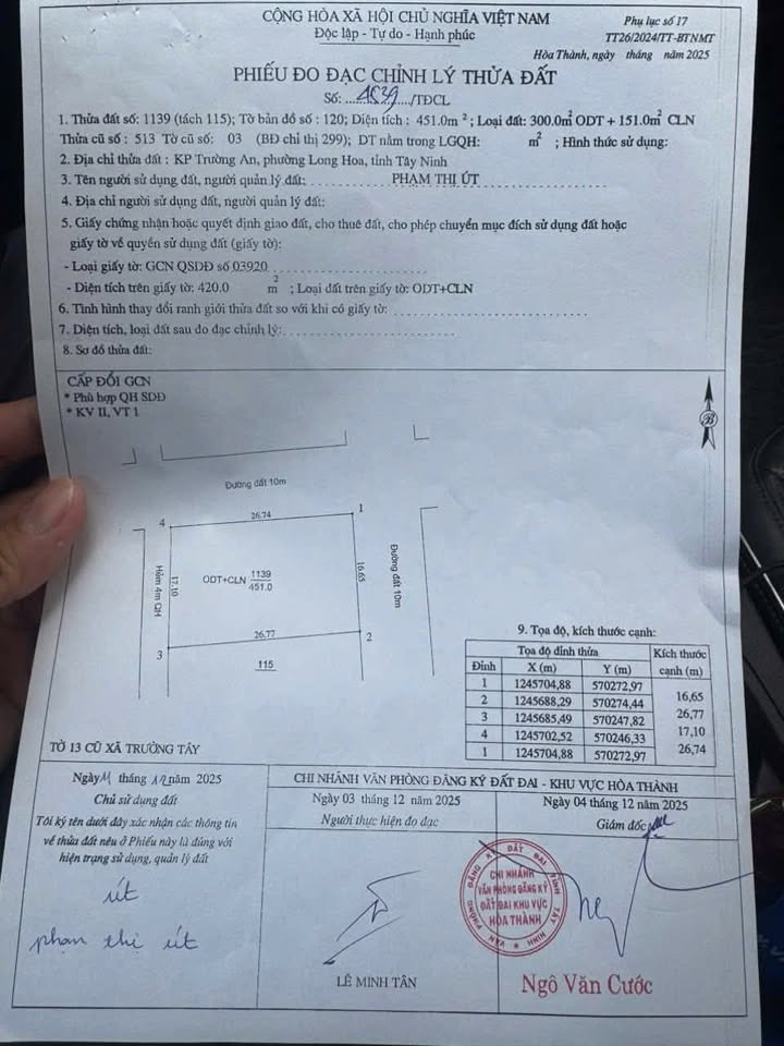 Đất Hẻm Ngô Quyền, Phường Long Hoa, 162m² giá 18.63 tỷ - Đầu tư sinh lời ngay!