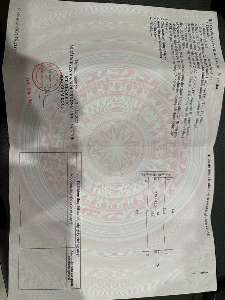 Đất thổ cư 105m² tại Cổng chính KCN Hiệp Thạnh, Giá chỉ 480 triệu - Cơ hội đầu tư hấp dẫn!