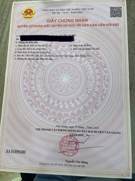 Đất nền 84.8m² tại Phi Liệt, Văn Giang - Giá chỉ 4 tỷ - Lô góc 2 mặt tiền!