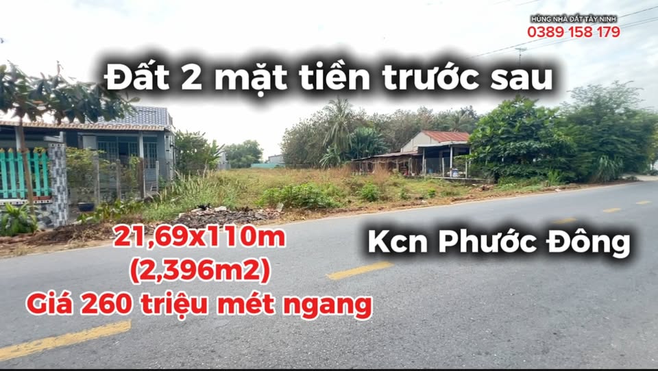 Đất nền 2 mặt tiền KCN Phước Đông 2385.9m² giá chỉ 260 triệu - Cơ hội đầu tư hấp dẫn!