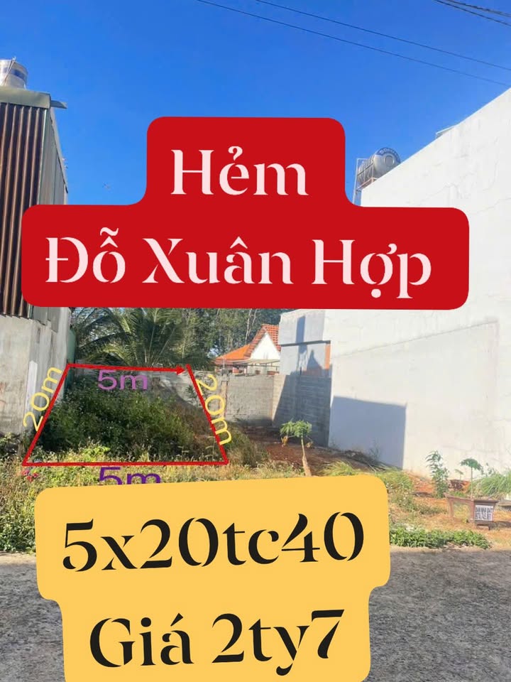 Đất Hẻm Đỗ Xuân Hợp, Buôn Ma Thuột 100m² giá 2.7 tỷ - Vị trí trung tâm, tiện ích đầy đủ!
