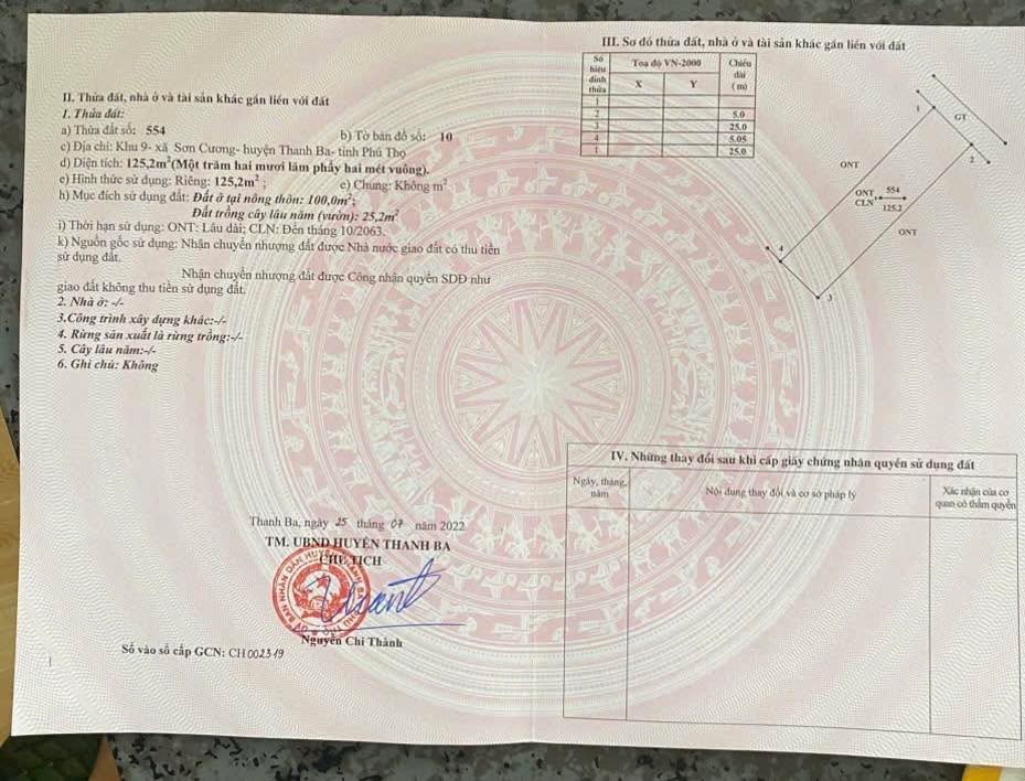 Đất nền K9 Sơn Cương 125m² giá 8xx triệu - Sổ đỏ chính chủ, vị trí đẹp!