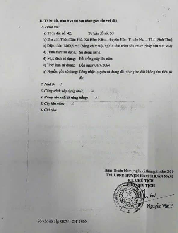 Đất nền Khu Công Nghiệp Hàm Kiệm 1 720m² giá 999 triệu - Cơ hội đầu tư hấp dẫn!