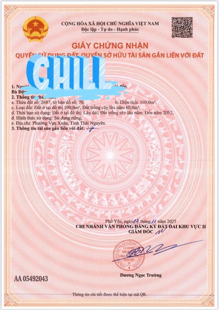 Đất nền đường 47, Phổ Yên 160m² giá 1 tỷ - Sổ đỏ chính chủ