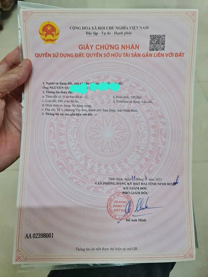 Bán nhà 2 tầng mặt đường 36m Chi Lăng, Tam Điệp, 100m² - Cần bán gấp trong 5 ngày!