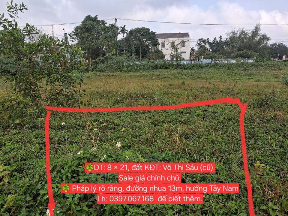 Đất nền khu đô thị Võ Thị Sáu, 170m² - Hướng Tây Nam, giá tốt chính chủ!