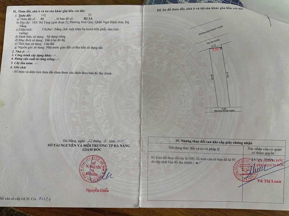 Đất nền TĐC Bá Tùng Đà Nẵng 134.8m² giá 5 tỷ - Vị trí đắc địa gần sông!
