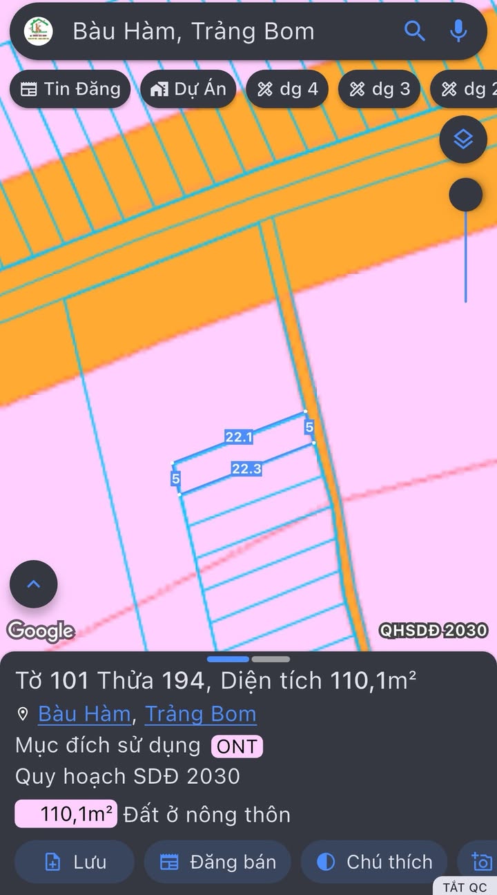 Đất thổ cư Bàu Hàm Trảng Bom 110m² giá chỉ 610 triệu - Sổ hồng riêng sang tên ngay!