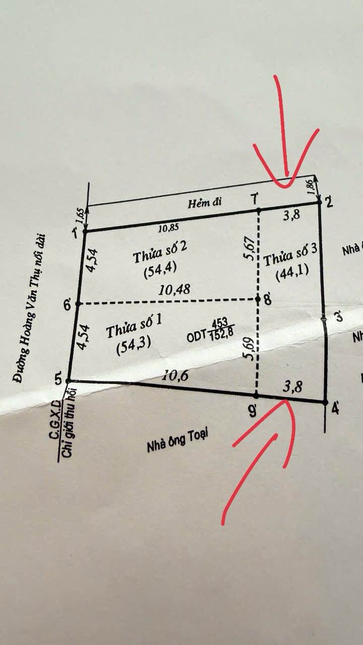 Đất nền Hoàng Văn Thụ, Tân Bình 44,1m² giá 2,65 tỷ - Sổ đỏ chính chủ