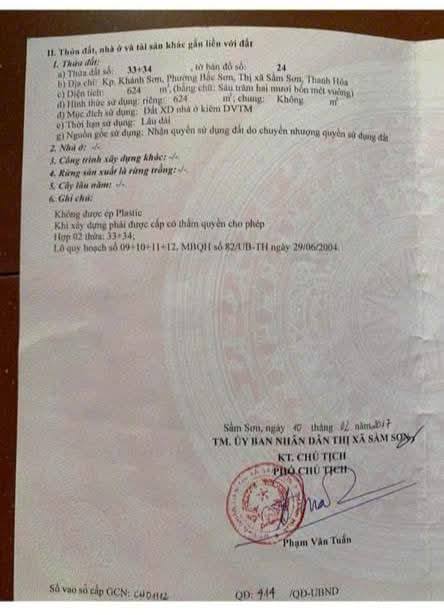 Đất nền Hoa Hậu Sầm Sơn 624m² giá thỏa thuận - Đầu tư sinh lời ngay!