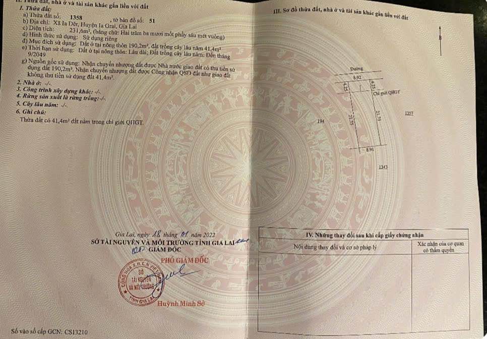 Lô đất hẻm Tỉnh Lộ 664, Xã Ia Dêr, 222m² giá chỉ 600 triệu - Cơ hội vàng cho nhà đầu tư!