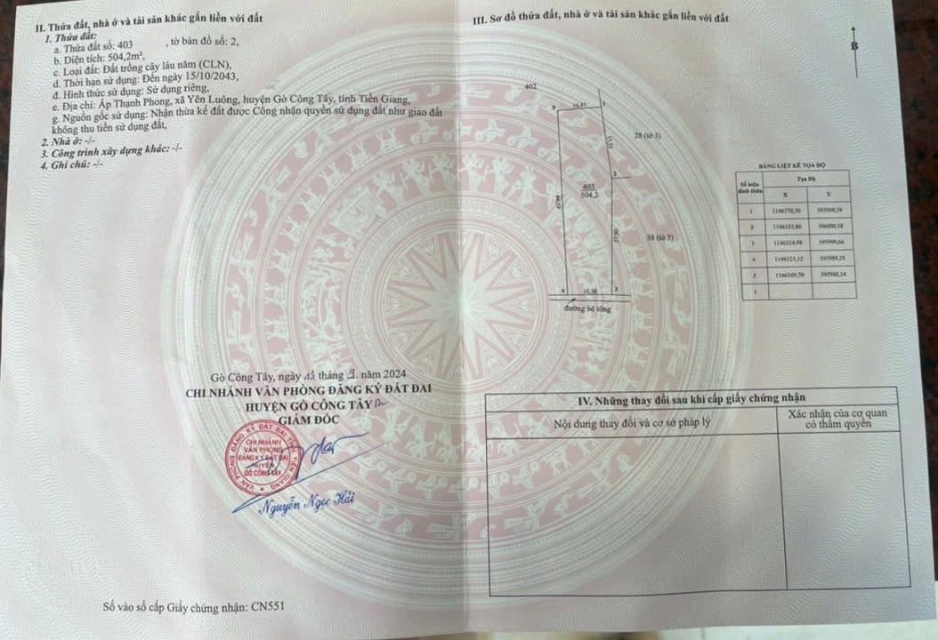 Đất thổ cư Ấp Thạnh Phong, Tiền Giang 220m² giá chỉ 295 triệu - Sổ hồng chính chủ!