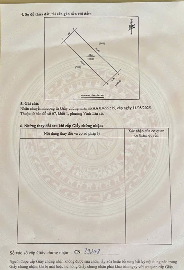 Đất nền Vinh Tân 100m² giá 2.9 tỷ - Đầu tư sinh lời dài hạn!