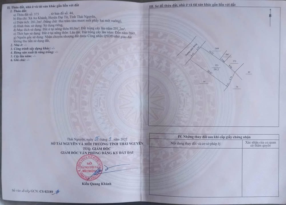 Đất nền thổ cư An Khánh 281m² giá 900 triệu - Đầu tư sinh lời ngay!