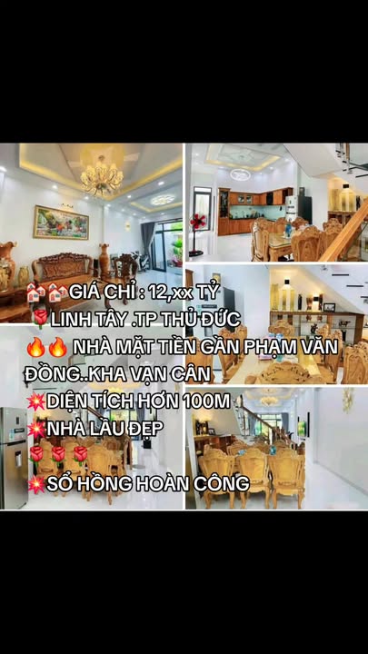 Nhà mặt tiền Phường Linh Tây, Thủ Đức 100m² giá 12 tỷ - Sổ hồng hoàn công