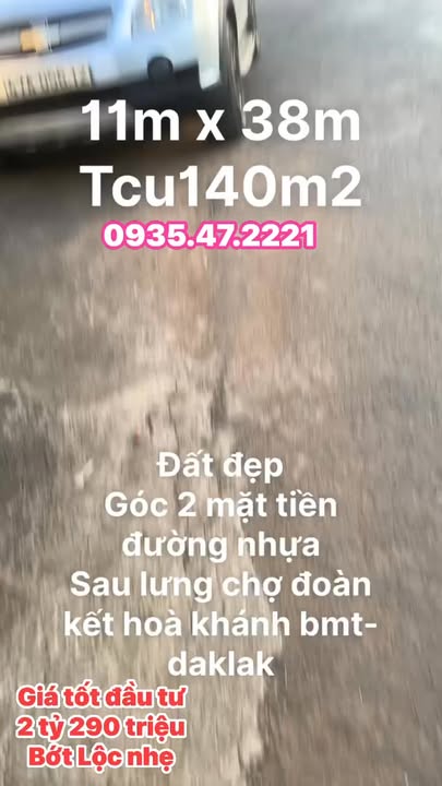 Đất thổ cư 140m² góc 2 mặt tiền đường nhựa tại Hòa Khánh, Buôn Ma Thuột - Đầu tư sinh lời tuyệt vời!