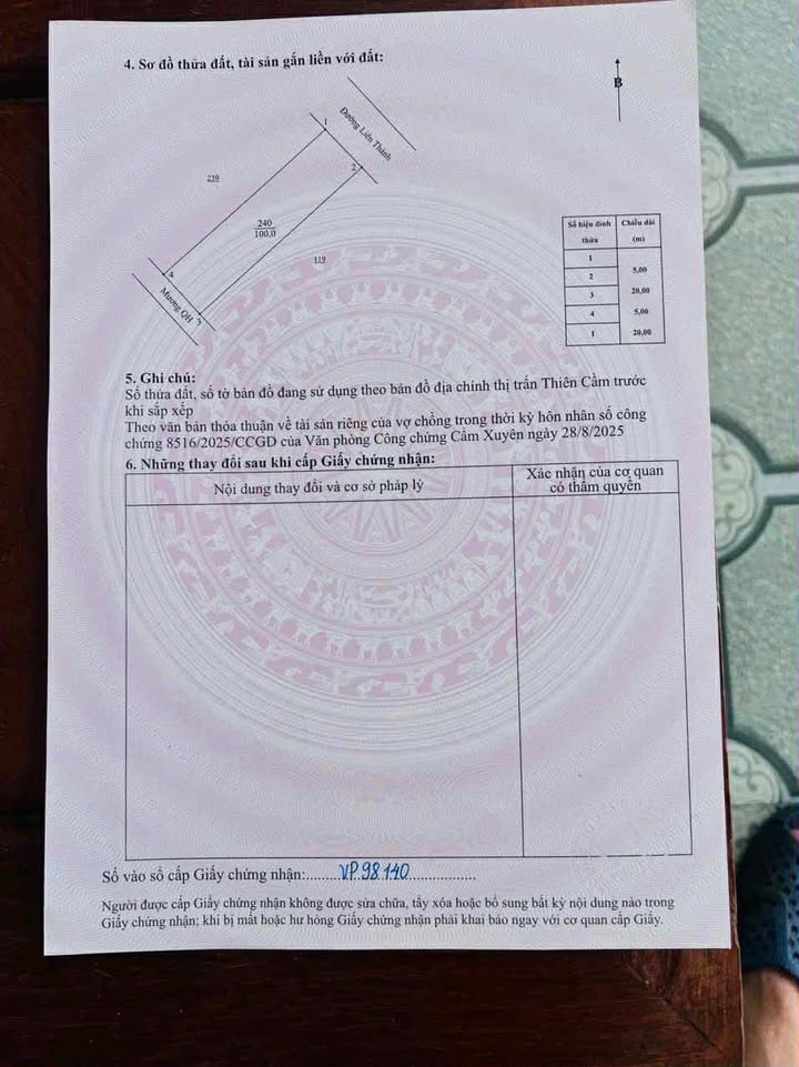 Đất nền đường Liên Thành, Thiên Cầm, 100m² - Giá chỉ 1 tỷ!