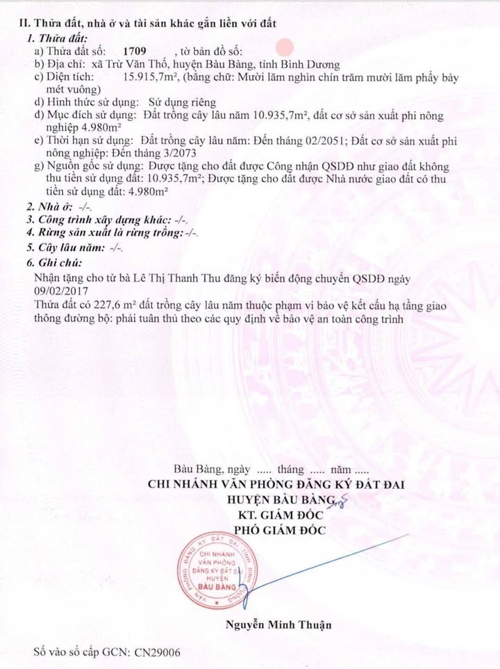 Đất SKC 15.916m² tại Xã Trừ Văn Thố, Huyện Bàu Bàng - Tiềm năng phát triển lớn!