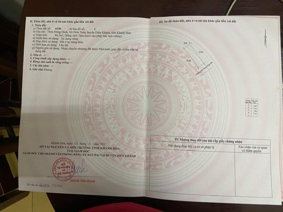 Đất nền Diên Toàn, Huyện Diên Khánh 86m² giá 1.4 tỷ - Cơ hội đầu tư hấp dẫn!