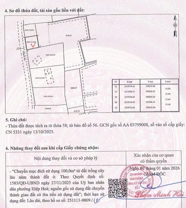 Đất thổ cư Thôn 8 - Xã Sông Khoai, 192,6m² - Giá đầu tư, vị trí đắc địa!