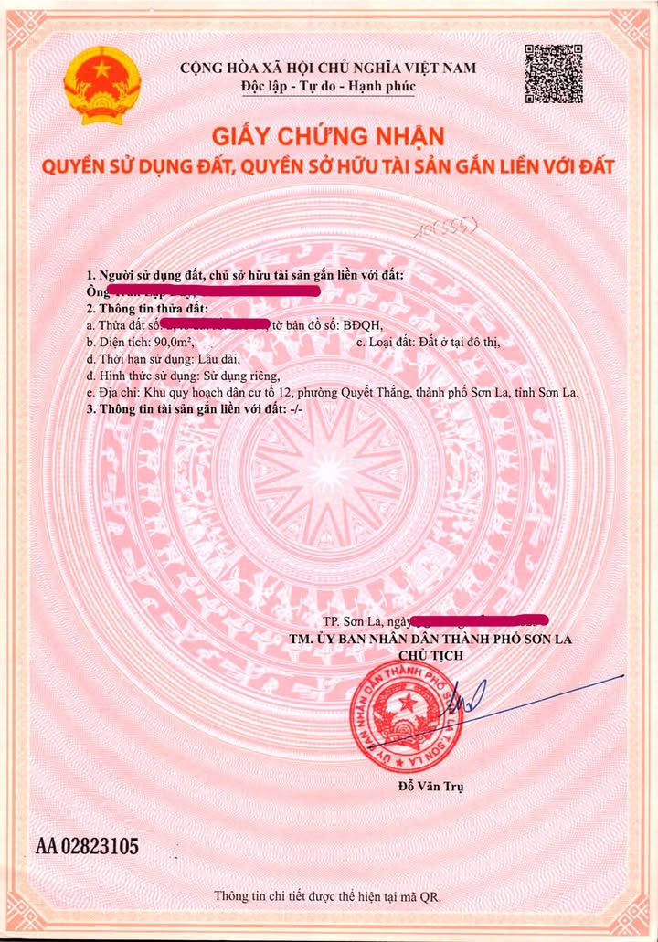 Đất thổ cư 90m² tại Quyết Thắng, Sơn La - Giá tốt, chính chủ!