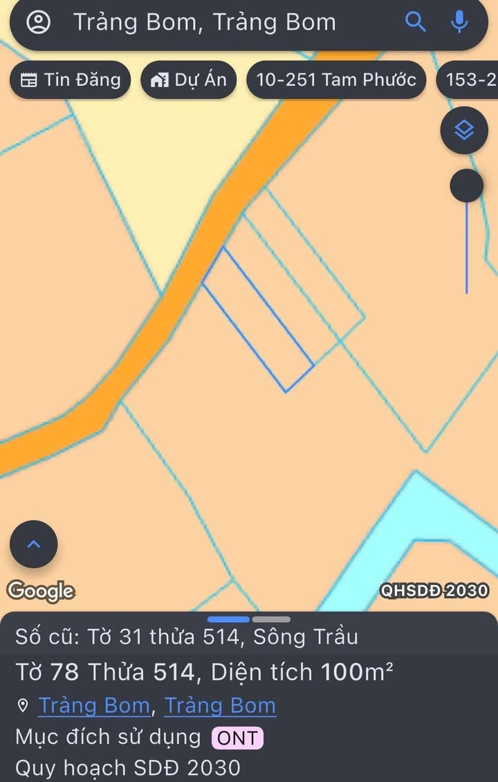 Đất nền 100m² Ấp 10 Trảng Bom giá 399 triệu - Sổ đỏ chính chủ