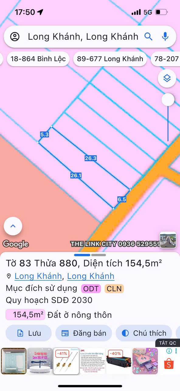 Đất 2 mặt tiền Bàu Trâm Long Khánh 137m² giá 1.2 tỷ - Sổ đỏ chính chủ, thương lượng ngay!