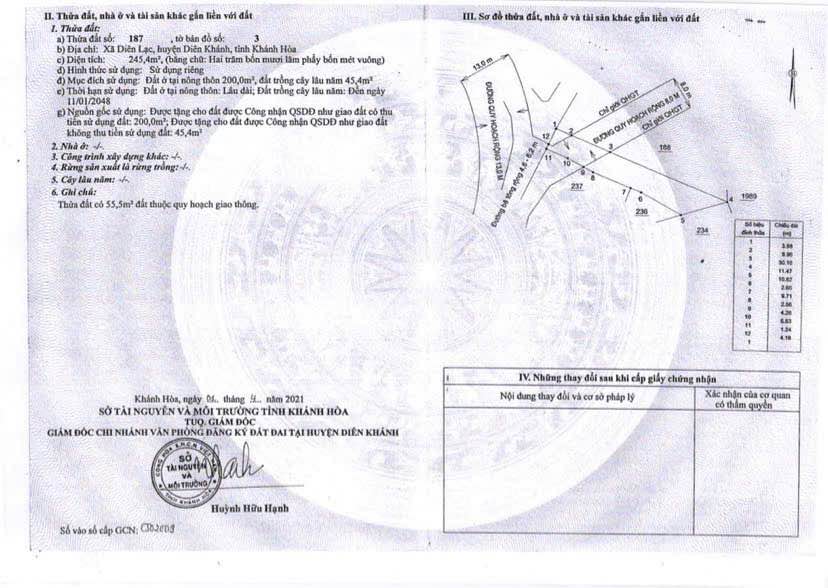 Bán đất tặng nhà cấp 4 tại Diên Lạc, Diên Khánh 245m² - Đầu tư sinh lời tiềm năng!