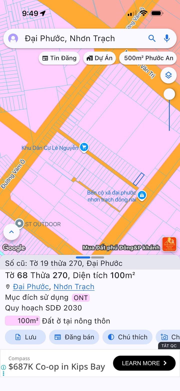 Đất nền Khu Lê Nguyễn, Xã Đại Phước 100m² giá 2.85 tỷ - Sổ hồng chính chủ!