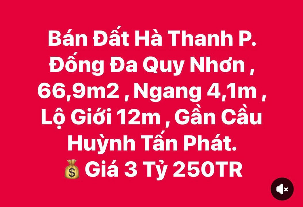 Đất nền Đống Đa Quy Nhơn 66.9m² giá 3.25 tỷ - Cơ hội đầu tư tuyệt vời!