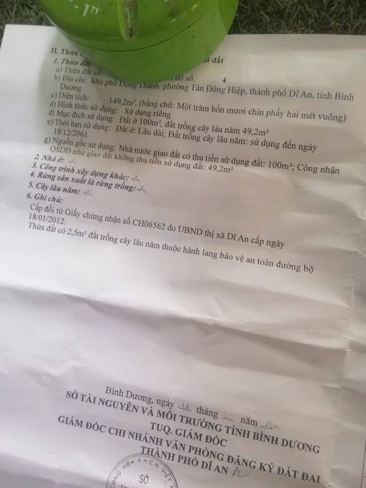 Đất nền khu phố Đông Thành Dĩ An 150m² giá 3.8 tỷ - Cần bán gấp!