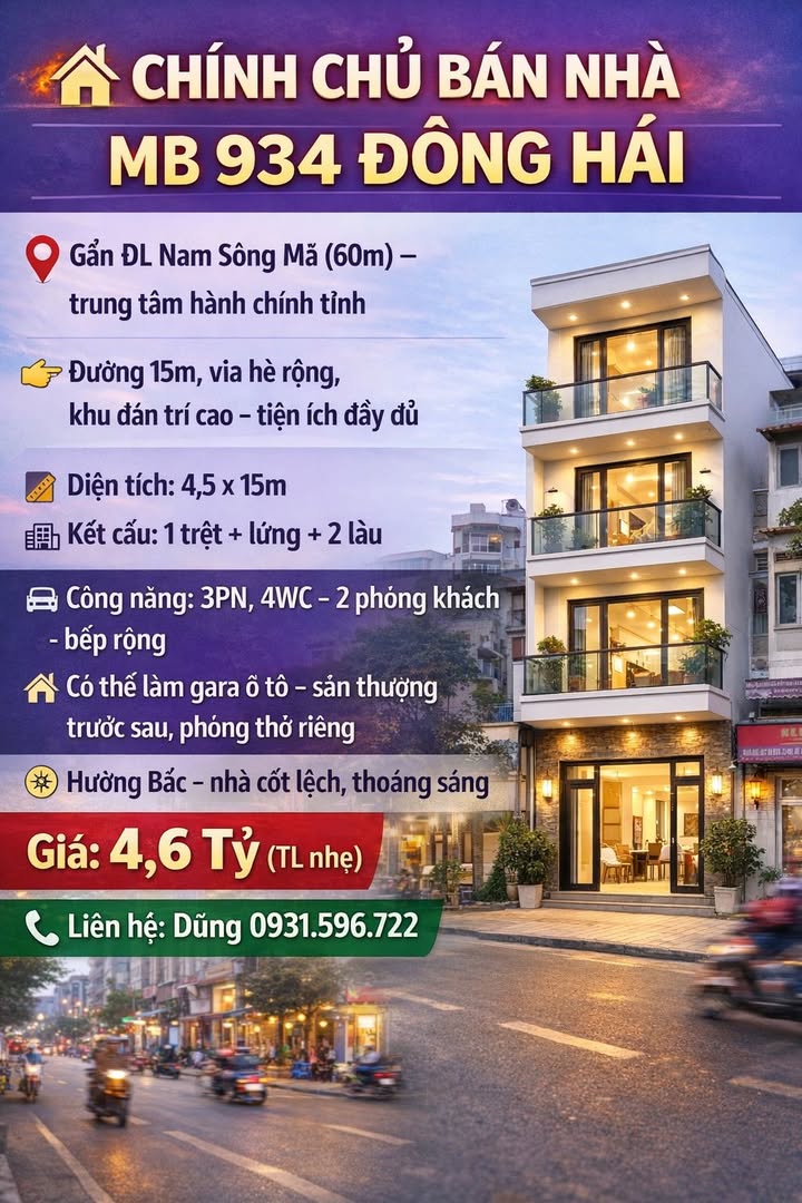 Townhouse 67m² Quảng Ngọc - Giá 4.6 tỷ - Sẵn sàng vào ở ngay!