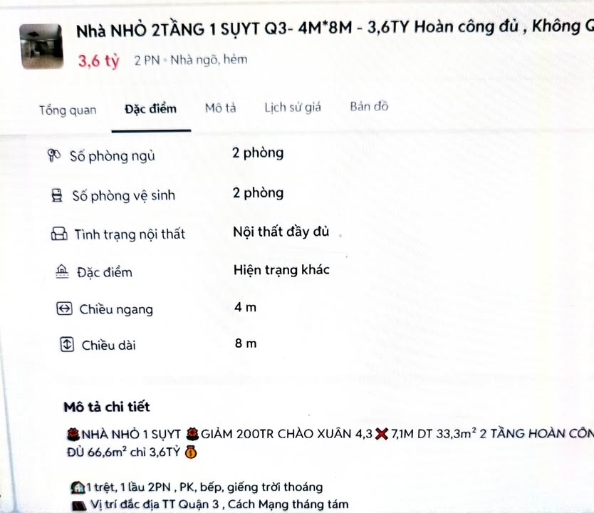 Căn hộ Cách Mạng Tháng Tám Quận 10 33m² giá 3 tỷ - Chính chủ bán!