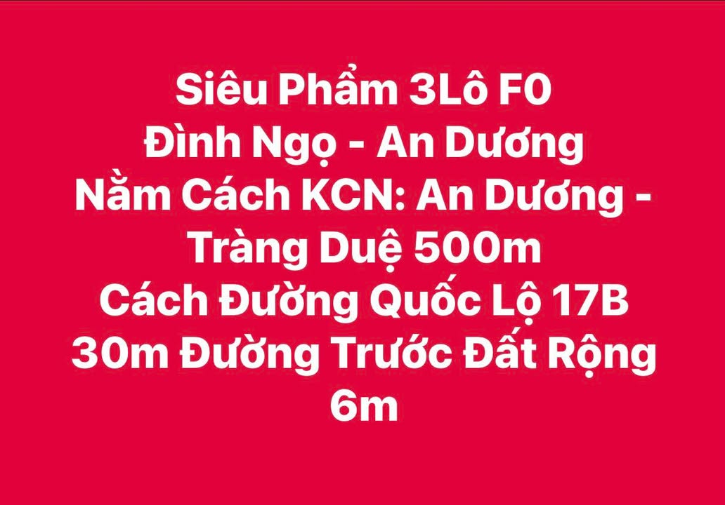 Đất nền Đình Ngọ, An Dương 60m² giá thỏa thuận - Tiềm năng đầu tư vượt trội!