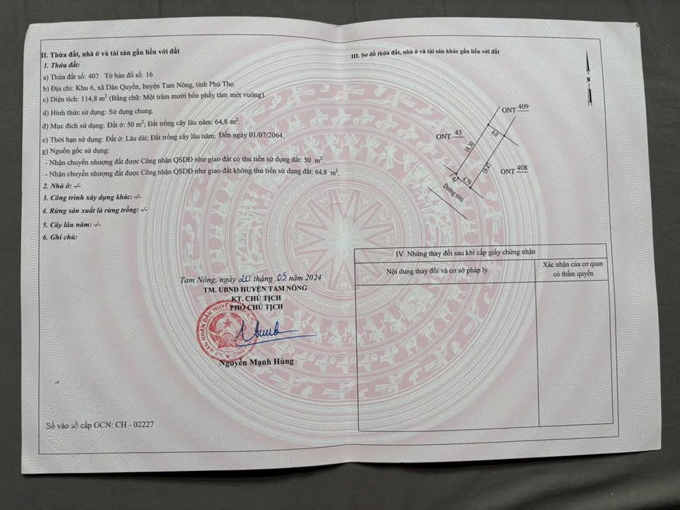 Đất nền khu 6 Dân Quyền, 115m² giá 1 tỷ - Đối diện nhà văn hóa!