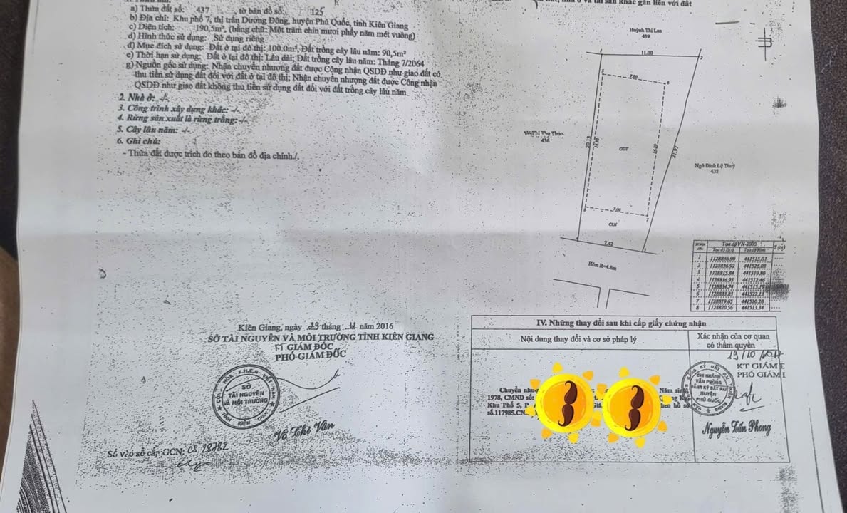 Đất nền Phú Quốc 190m² giá 6 tỷ - Nở hậu, thổ cư 100m²
